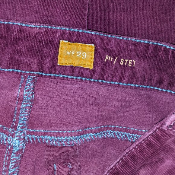 Pilcro & the Letterpress Wine Corduroy Pants Ankle Zip Size 29 - Picture 9 of 11